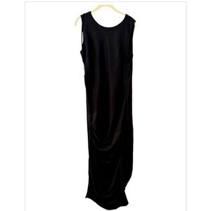Etna Maar Black Modern Art-to-Wear Linen / Cotton Unique Maxi Croatian Dress L